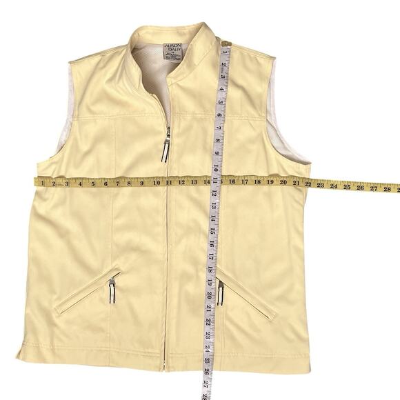 Allison Daley Vest Jacket Womens Size 14 Full Zip Mesh Lining Yellow Outdoor - Picture 8 of 9